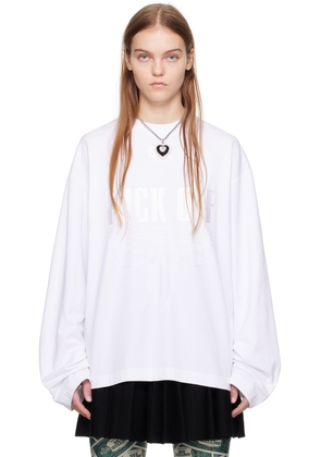 VTMNTS White Embroidered Long Sleeve T-Shirt