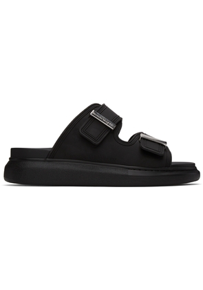 Alexander McQueen Black Rubber Hybrid Slides