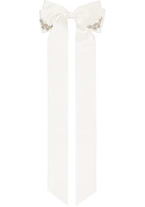 Simone Rocha Off-White Long Embellished Bow Hair Clip