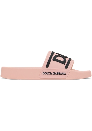Dolce & Gabbana Pink Bonded Slides