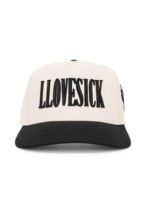 LLOVESICK Logo Snapback Cap in Cream.