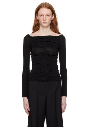 Givenchy Black Ruched Long Sleeve T-Shirt