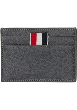 Thom Browne Grey Leather Single Card Holder