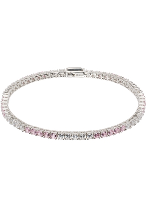 Hatton Labs SSENSE Exclusive Silver & Pink Classic Tennis Bracelet