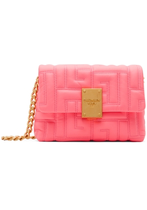 Balmain Pink 1945 Soft Mini Quilted Leather Bag