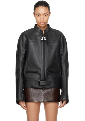 Courrèges Black Scuba Leather Jacket