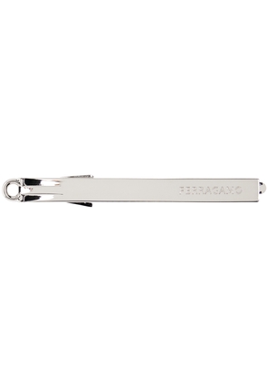 Ferragamo Silver Personalized Logo Tie Bar