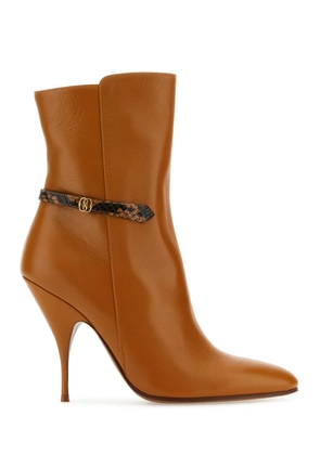 Bally Caramel Leather Odeya Ankle Boots