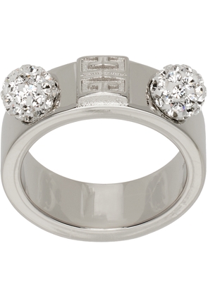 Givenchy Silver 4G Crystal Ring