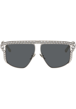 Dolce & Gabbana Silver Crystal-Cut Sunglasses