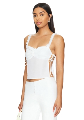 MORE TO COME Lily Rose Cami Top in White. Size M, S, XL, XS.