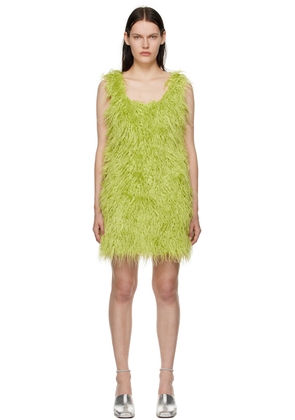 Stine Goya Green Galilea Faux-Fur Minidress