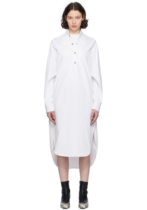 KHAITE White Seffi Denim Midi Dress