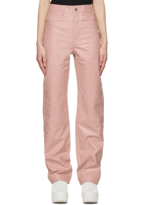 REMAIN Birger Christensen Pink Lynn Leather Trousers