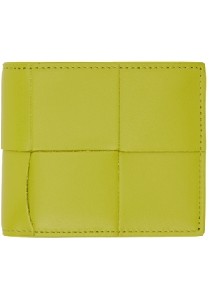 Bottega Veneta Yellow Intrecciato Bifold Wallet