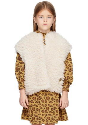 The Animals Observatory Kids Off-White Sheep Faux-Shearling Vest