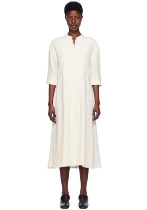 Studio Nicholson Off-White Half Placket Midi Dress