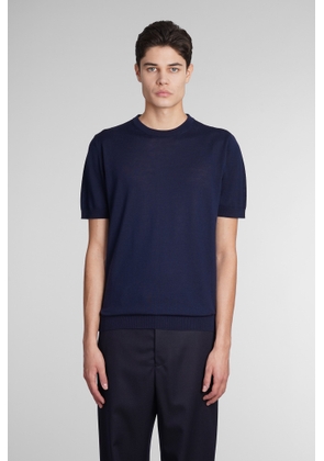 Emporio Armani T-Shirt In Blue Wool