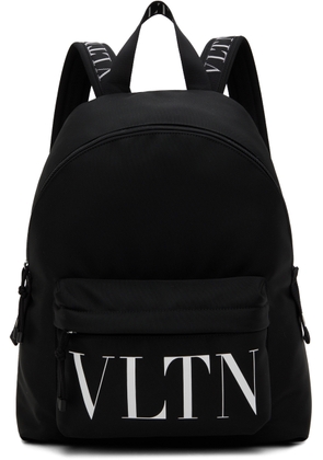 Valentino Garavani Black 'VLTN' Nylon Backpack