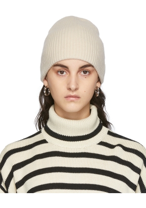 TOTEME Off-White Cashmere Ribbed Beanie