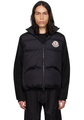 Moncler Black Quilted Down Cardigan