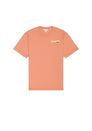 Lacoste Classic Fit Tee in Coral. Size 4, 5, 6.