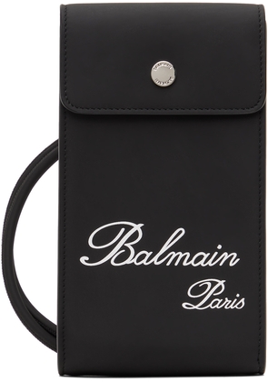 Balmain Black Faux-Leather Pouch