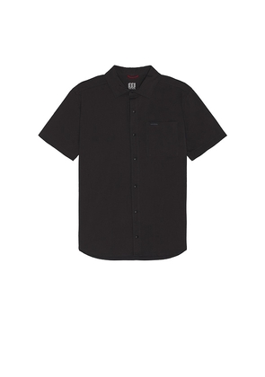 TOPO DESIGNS Global Short Sleeve Shirt in Black. Size M, S, XL/1X.