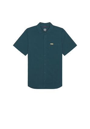TOPO DESIGNS Global Short Sleeve Shirt in Blue. Size M, S, XL/1X.