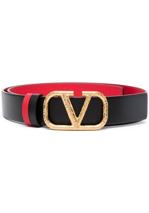 Valentino Garavani VLOGO leather buckle belt - Black