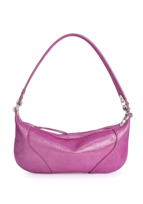 BY FAR Mini Amira metallic-effect shoulder bag - Pink