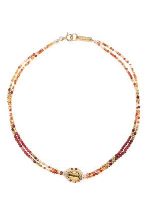ISABEL MARANT Malebo shell-embellished beaded necklace - Orange