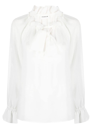 P.A.R.O.S.H. ruffled neck-tie blouse - White
