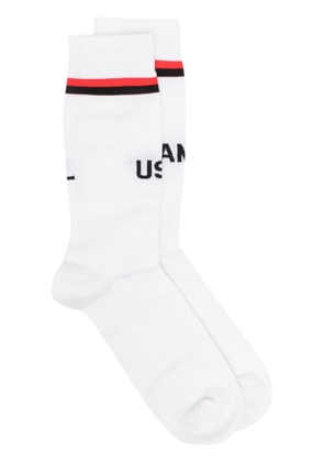 AMBUSH logo-intarsia socks - White