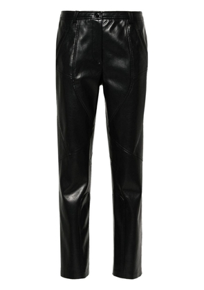 PINKO faux-leather straight-leg trousers - Black