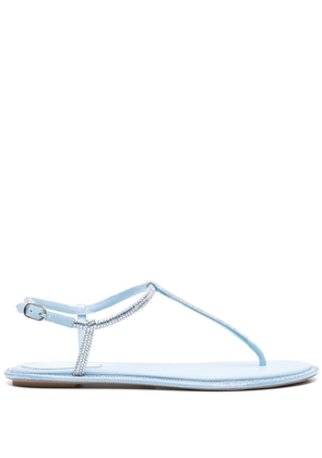 René Caovilla Diana crystal-embellished flat sandals - Blue