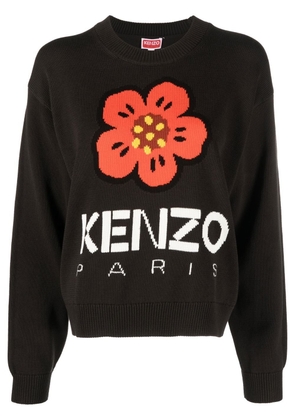 Kenzo Boke Flower-intarsia knit jumper - Black