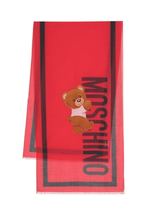 Moschino Teddy Bear-print scarf - Red