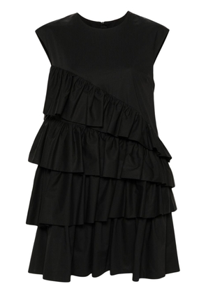 MSGM ruffle-detailing cotton dress - Black