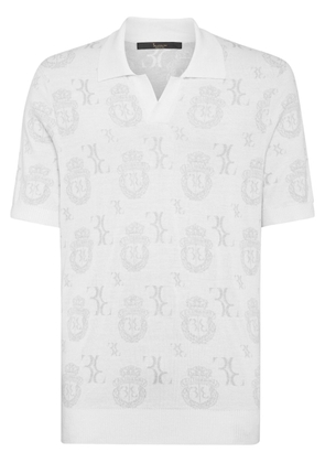Billionaire Crest patterned-jacquard polo shirt - White