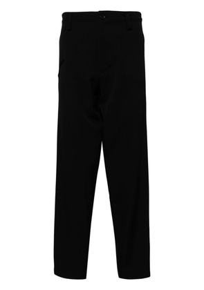 Yohji Yamamoto tapered wool trousers - Black