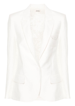 Zadig&Voltaire Vow single-breasted crinkled blazer - White