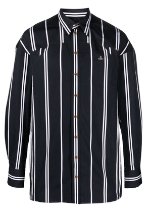 Vivienne Westwood Orb-logo stripe-print shirt - Black