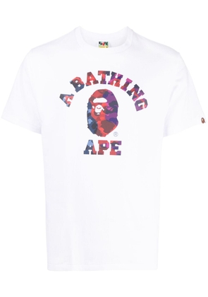 A BATHING APE® logo-patch cotton T-shirt - White