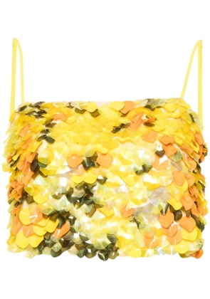 PINKO sequin-embellished crop top - Yellow