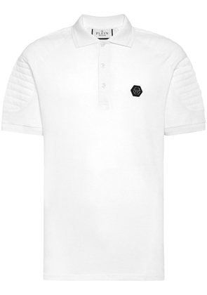 Philipp Plein logo-appliqué polo shirt - White