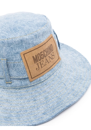 MOSCHINO JEANS logo-appliqué denim sun hat - Blue
