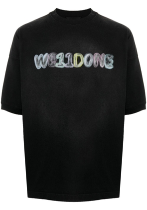 We11done logo-print cotton T-shirt - Black