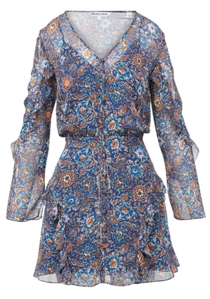 Veronica Beard Camden floral-print silk minidress - Blue