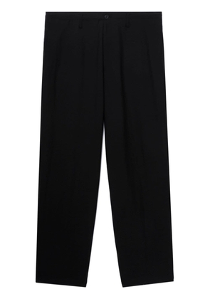 Yohji Yamamoto wide-leg wool-blend trousers - Black